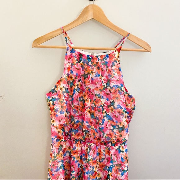 Francesca’s Floral High Neck Mini Dress - Picture 2 of 7